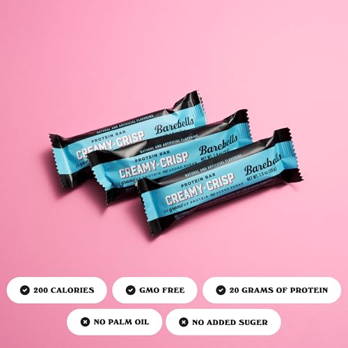 Barebells Protein Bars, Creamy Crisp - 12 Count, 1.94oz Bars with 20g of High Protein - Chocolate Protein Bar with 1g of Total Sugars - Perfect on The Go Protein Snack & Breakfast Bar