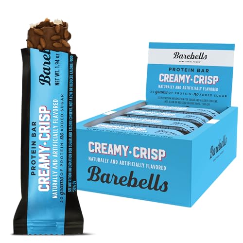 Barebells Protein Bars, Creamy Crisp - 12 Count, 1.94oz Bars with 20g of High Protein - Chocolate Protein Bar with 1g of Total Sugars - Perfect on The Go Protein Snack & Breakfast Bar