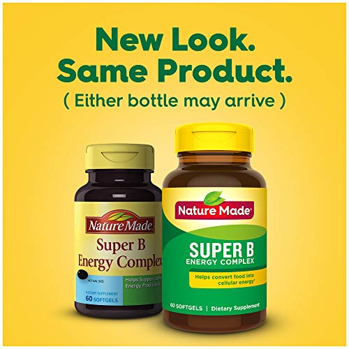 Nature Made Super B Energy Complex, Dietary Supplement for Brain Cell Function Support, 60 Softgels, 60 Day Supply