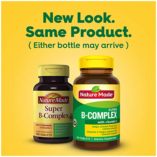 Nature Made Super B Complex with Vitamin C and Folic Acid, Dietary Supplement for Immune Support, 140 Tablets, 140 Day Supply