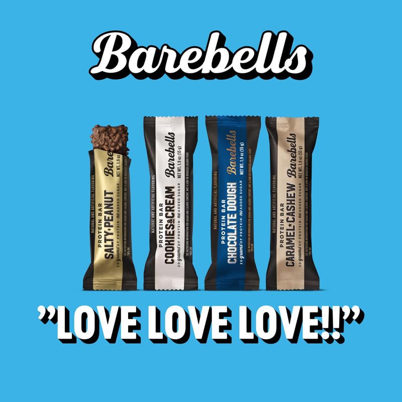 Barebells Protein Bars Variety Pack - 12 Count, 1.9oz Bars - Protein Snacks with 20g of High Protein - Chocolate Protein Bar with 1g of Total Sugars - Perfect on The Go Protein Snack & Breakfast Bars