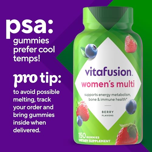 Vitafusion Womens Multivitamin Gummies, Berry Flavored Daily Vitamins for Women With Vitamins A, C, D, E, B-6 and B-12, America’s Number 1 Gummy Vitamin Brand, 75 Days Supply, 150 Count