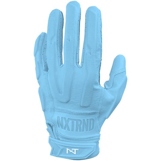 Nxtrnd G3 Padded Football Gloves, Sticky Padded Receiver Gloves, Lineman Gloves (Columbia Blue, Large)