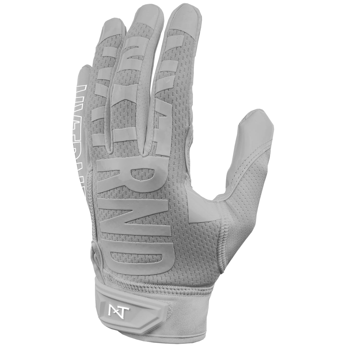 Nxtrnd G2 Football Gloves, Men's Ultra Sticky Elite Receiver Gloves (Grey, Large)