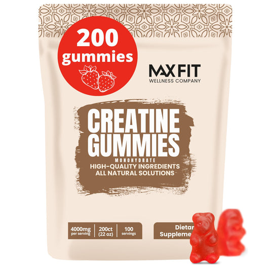 Creatine Gummies (200 Gummies/100 Servings) Creatine Monohydrate Gummies Strawberry Flavor Micronized Creatine Gummies, Fast Absorption 4000mg/Serving Creatine Supplement, Build Lean Muscle Mass