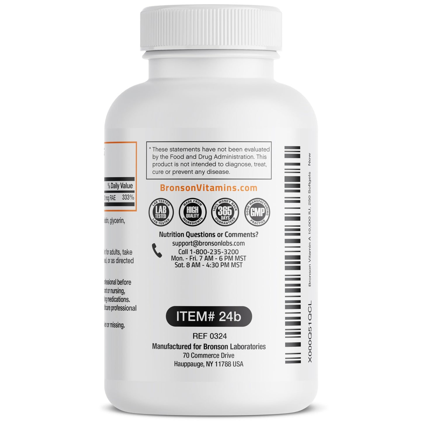 Bronson Vitamin A 10,000 IU Premium Non-GMO Formula Supports Healthy Vision & Immune System and Healthy Growth & Reproduction, 250 Softgels