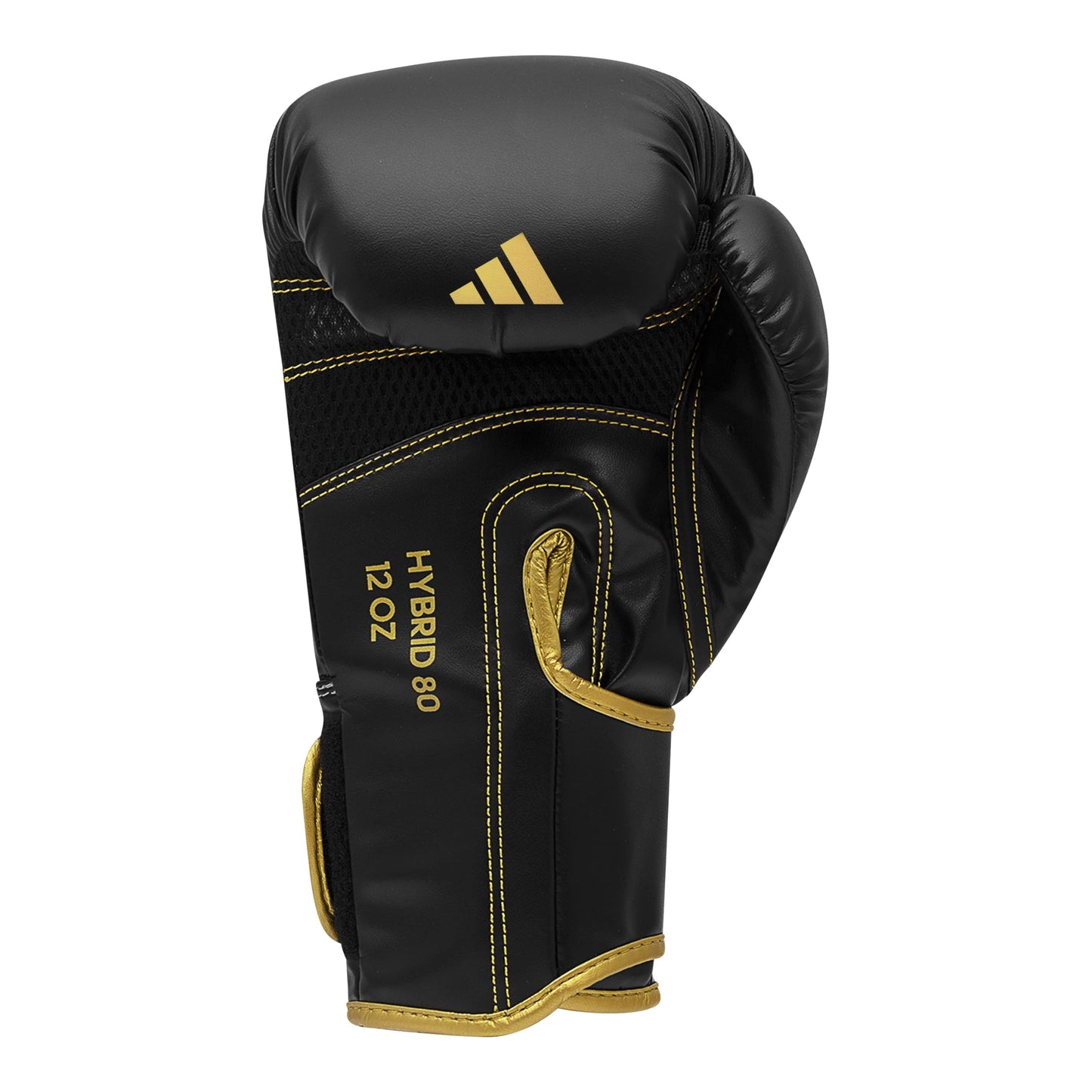 adidas Boxing Gloves - Hybrid 80 - for Boxing, Kickboxing, MMA, Bag, Training & Fitness - Boxing Gloves for Men & Women - Weight (16 oz, Black/Gold)