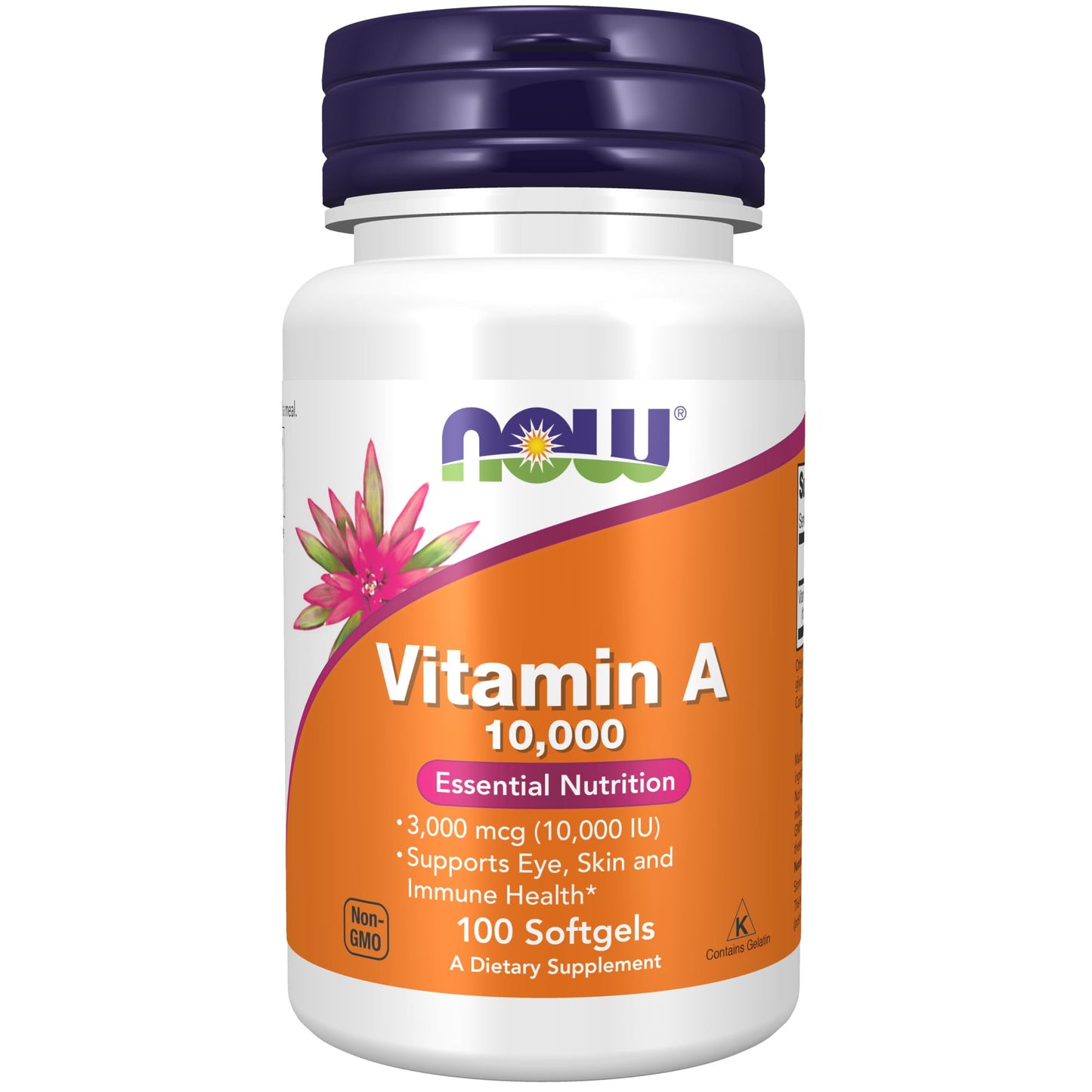 NOW Supplements, Vitamin A 10,000 IU, Eye Health*, Essential Nutrition, 100 Softgels