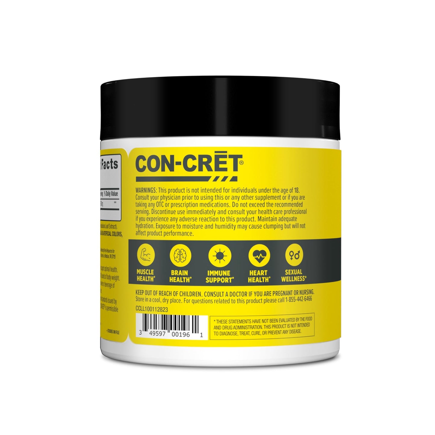 CON-CRET Creatine HCl Powder | Muscle, Cognitive, Cellular Energy Support | No Bloating or Cramps | USA Made & NSF Certified | Raspberry (100 Serving)