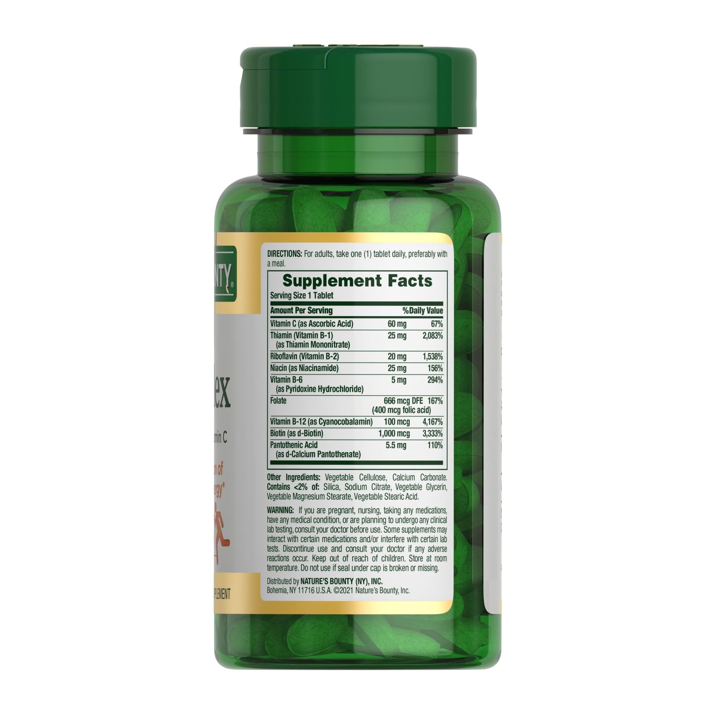 Nature's Bounty Super B Complex with Vitamin C & Folic Acid, Immune & Energy Support, 150 tablets