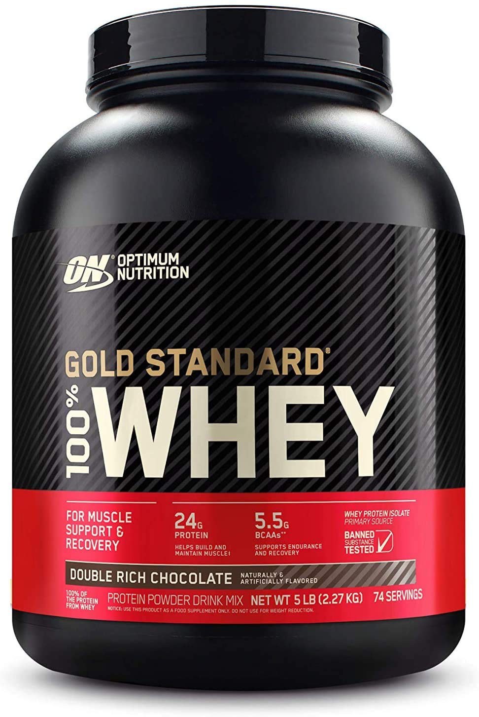 Optimum Nutrition 100% Gold Standard Whey Protein Powder: Double Rich Chocolate (5 Pound) with Micronized Creatine Monohydrate Powder, Unflavored (120 Servings) - Bundle Pack