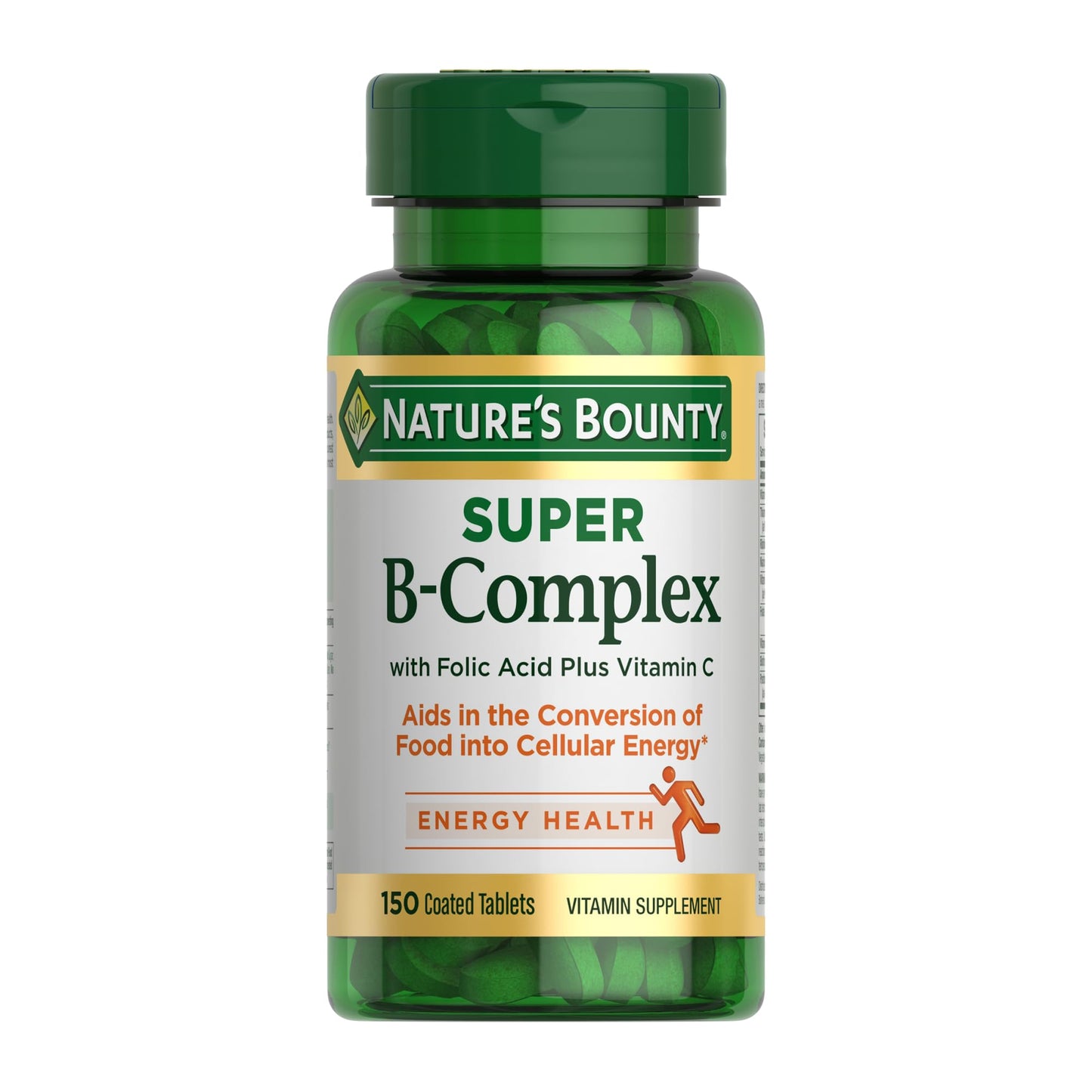 Nature's Bounty Super B Complex with Vitamin C & Folic Acid, Immune & Energy Support, 150 tablets