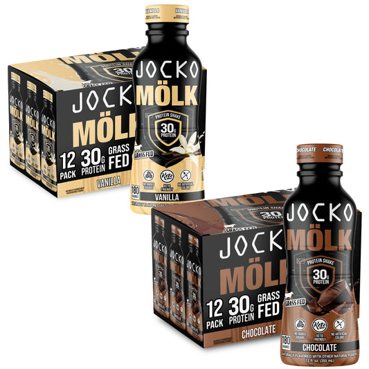 Jocko Fuel Protein Shake Bundle - Vanilla and Chocolate (24 Count)