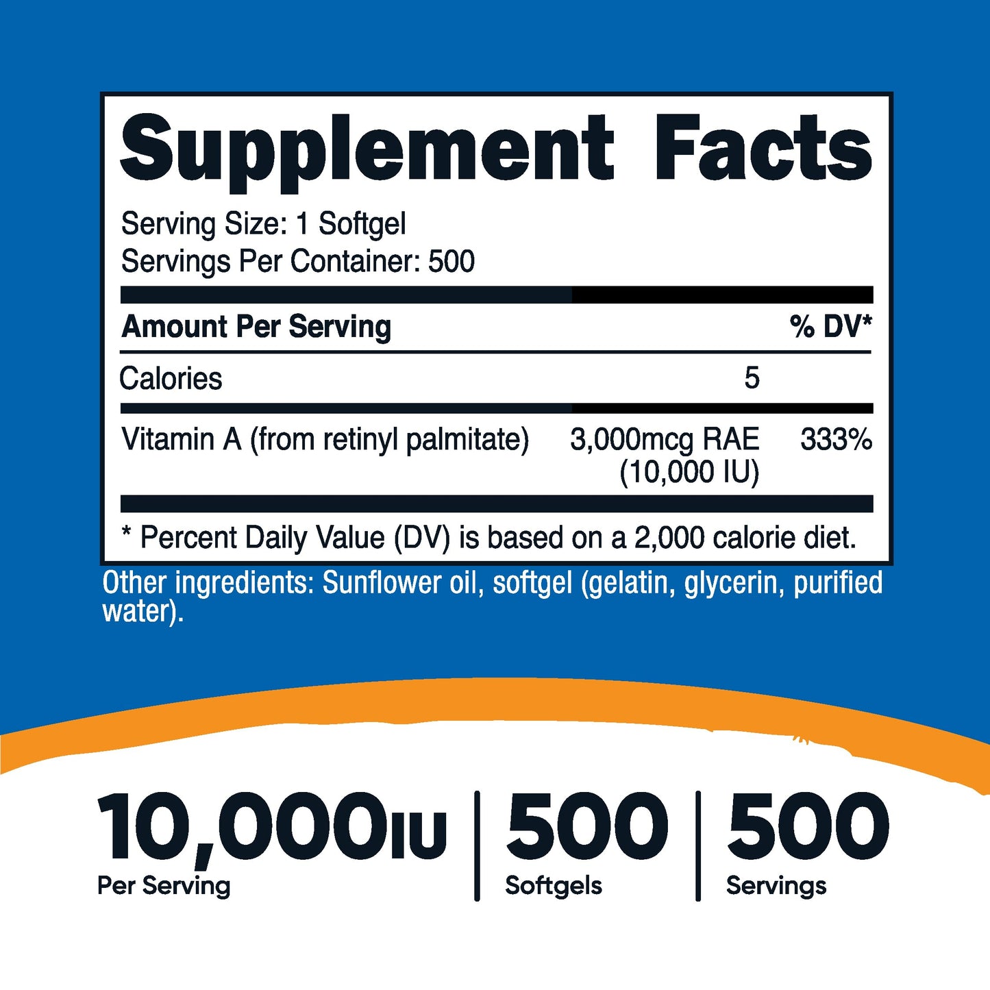 Nutricost Vitamin A 10,000 IU, 500 Softgel Capsules