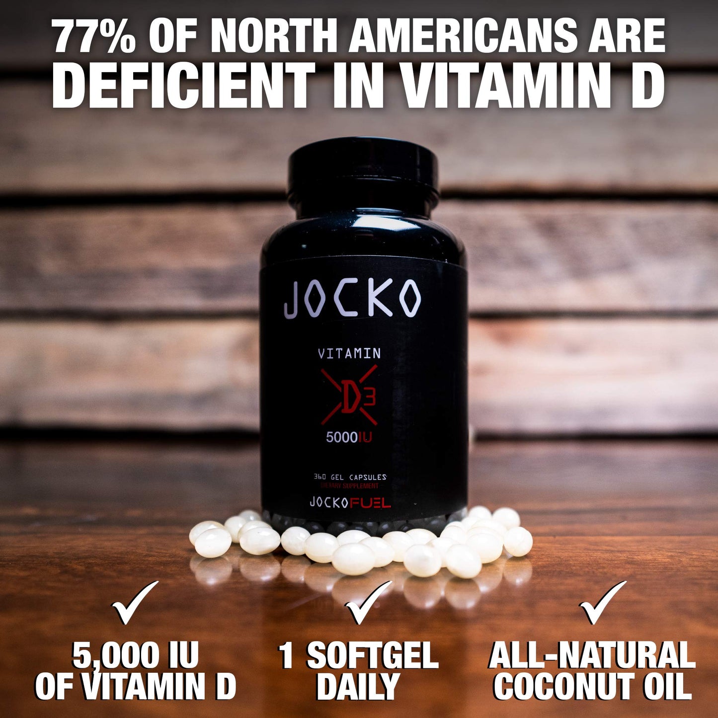 Jocko Fuel Vitamin D3 5000IU - 360 Servings