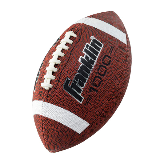 Franklin Sports Official Size Football - All-Weather 1000 Regulation Outdoor Football - Synthetic Leather Adult Size Football - Extra Grip Official Size Football - Brown + White